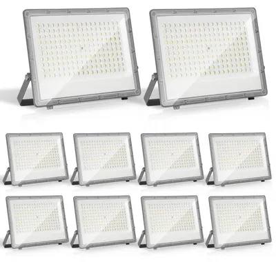 Image de Projecteurs LED Peviasot pour l'extérieur, 150W, éclairage LED étanche IP65, en aluminium, pour usage extérieur et industriel, lumière blanche froide 6000K, lot de 10