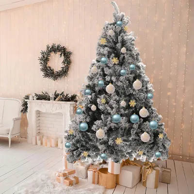 Immagine prodotto di Jopassy albero di Natale artificiale con abete di neve con supporto per decorazione natalizia riutilizzabile 150cm, 550 aghi in PVC