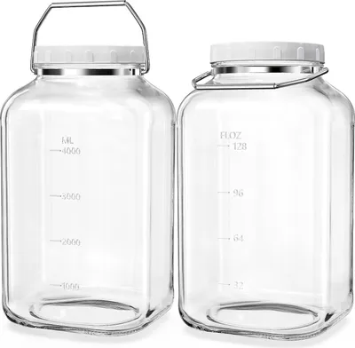 Produktbild von Luftdichter Glasbehälter - großzügige Kapazität - 5700 ml - 16,5 cm x 26,5 cm x 29 cm - mit Edelstahlgriff