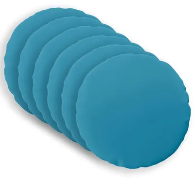 Image de vidaXL, housses de coussin, 6 pièces, HEERLEN, bleu ciel, diamètre 60 cm, polyester