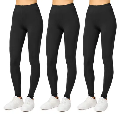 Produktbild von Merry Style 3 Pack Damen Lange Leggings aus Viskose (Schwarz/Schwarz/Schwarz, 4XL) MS10-143