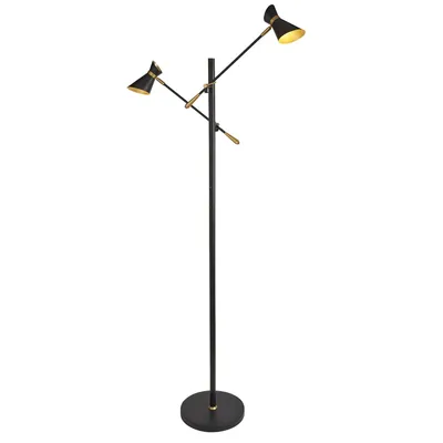 Produktbild von Stehleuchte Industrial-Nordico Easel Stahl Schwarz Gold Led 4W 3000K