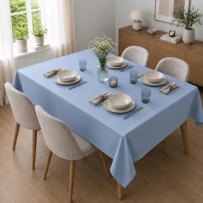 Productafbeelding van Tafelkleed van 110 x 160 cm, geschikt voor keuken en eettafel, in blauwgrijze kleur