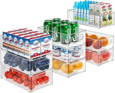 Productafbeelding van 9-delige koelkastorganizer set - Organiseer je keuken en voorraadkast
