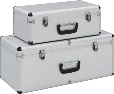 Produktbild von Cloris Designermöbel Aufbewahrungskoffer 2er Set Silbern Aluminium 2024 Neu