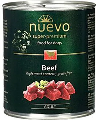 Obrázok produktu pre Nuevo Dog Adult Beef 6 x 800g - konzerva pre psov s hovädzím mäsom