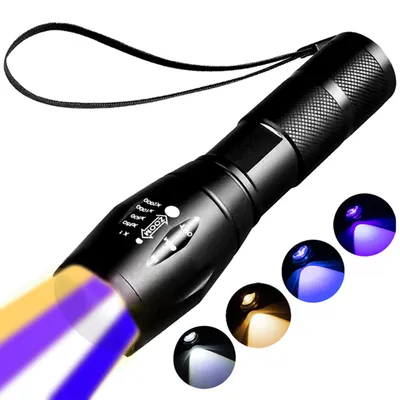 Immagine prodotto di Torce multifunzione ricaricabili - 4 colori di luce, torce UV con luce nera