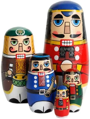 Productafbeelding van Houten nestpop walnoot soldaat Russische nestpoppen - Sets voor thuiskantoor decoratie kinderen geschenken