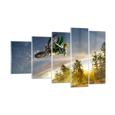 Produktbild von Bilder auf glas - Motorrad Extrem Spaß Wettbewerbe - 100x60cm - Glasbilder - Wandbilder - Kunstdruck - zum Aufhängen bereit - Wanddekoration aus Glas - Glas Bilder - Wandbild auf Glas - GEG100x60-2854