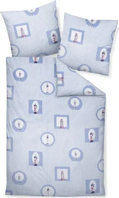 Produktbild von Janine Design Mako-Satin Bettwäsche-Garnitur moments 98090 Farbe perlblau Größe 135x200 + 80x80cm