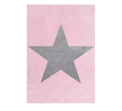 Image de Tapis Livone Happy Rugs Star Pink - Grey 120 cm x 180 cm