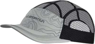 Schwarze und graue Kappe mit Wellenmuster; Marke La Sportiva; Modell Skyline Air Cap.
