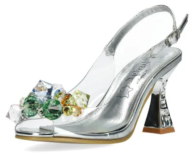 Produktbild von Laura Vita Misstyl by Damen Sandalette Dekorsteine transparent Metallic MYRIANO