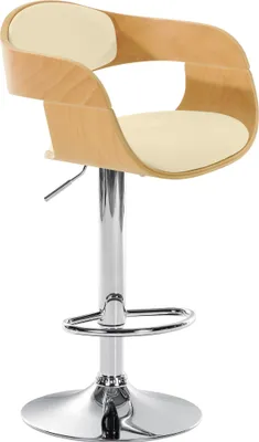 Produktbild von CLP Barhocker Kingston Kunstleder drehbar mit Höhenverstellung - natur/creme