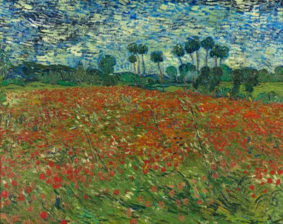 Produktbild von Legendarte - Kunstdruck auf Leinwand - Mohnfeld Vincent Van Gogh - Wanddeko, Canvas cm. 50x60