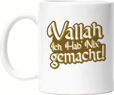 Produktbild von Vallah ich hab nix gemacht Tasse Türkisch Arabisch Lustig Spruch Humor Statement