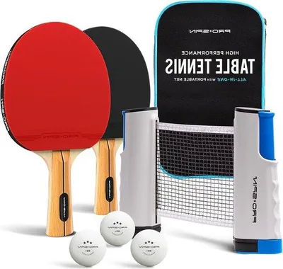 Image de Kit de tennis de table portable - Filet de tennis de table réglable - Raquettes de tennis de table - Balles de tennis de table - Sac de transport - Utilisation en intérieur et en extérieur