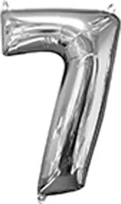 Image de amscan® 3196101 Ballon en plastique XL chiffre 7 - argenté