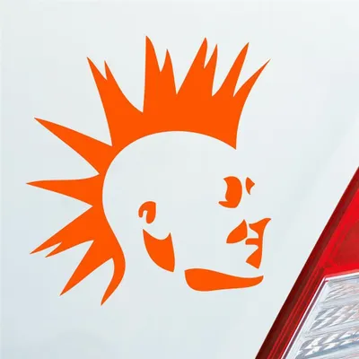 Produktbild von Auto Aufkleber Punker Punk New Wave Rock Tuning 10x11 cm Orange Sticker Heckscheibenaufkleber