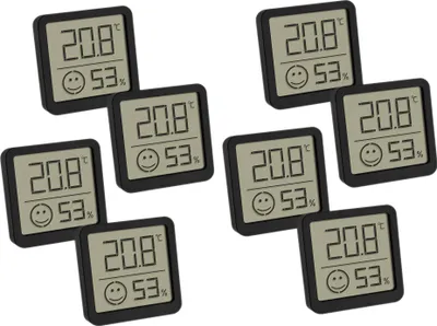 Produktbild von TFA Digitales Thermo-Hygrometer 30.5053.01.02, 8 Stück, schwarz