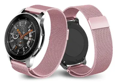 Produktbild von 20mm Armband für Samsung Galaxy Watch 7 6 5 4 40mm 44mm, uvm, Edelstahl Mesh Milanaise Ersatzarmband Magnetverschluss - Rosa / Pink