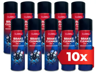 Produktbild von CLEBRA 500 ml Bremsenreiniger Rückstandsfrei Acetonfrei - Reinigt und entfettet Bremsen, Kupplungen und Motorteile (10 x 500 ml)