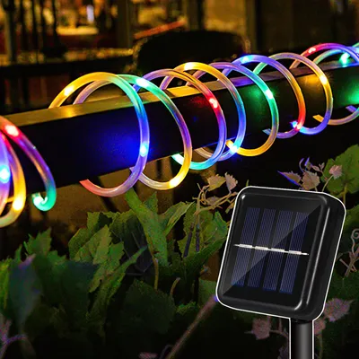 Produktbild von SWANEW Solar Lichtschlauch Draht Garten Lichterkette LED Lichterschlauch-Bunt-20m