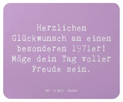 Produktbild von Mr. & Mrs. Panda Mauspad Spruch 1971 Geburtstag - Lavendeltraum - Geschenk, Nostalgie, Mousepad, Geburtsjahr, pc, mousematte, Mouse Pad, geboren, Alter, Happy Birthday