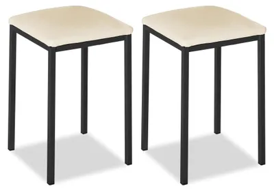 Productafbeelding van ASTIMESA metalen keukelstoel met open rugleuning, beige, 58 cm x 45 cm x