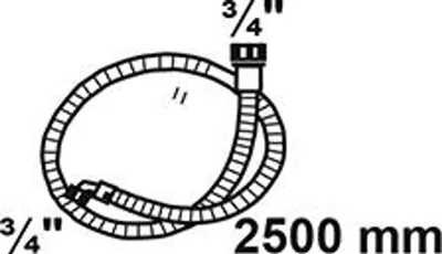 Produktbild von KIRCHHOFF WAS Zulaufschlauch, 3/4IG x 2,5 m x 3/4IG, 10bar/25°C