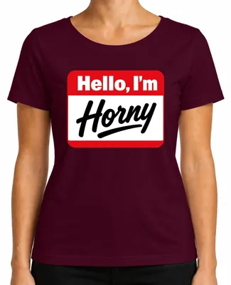 Zdjęcie produktu dla "Śmieszna tabliczka z napisem 'Jestem rozpalony'. Idealna na imprezę, zabawny prezent dla kobiet. T-shirt, kolor burgundowy, rozmiar XXL."
