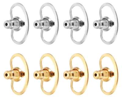 Produktbild von Ohrringrücken - Ersatz-Verschlüsse für Ohrstecker - 8 Stück - Silber und Gold