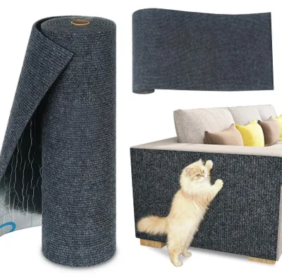Katzenkratzmatte selbstklebend 40 cm x 4 m, Grau, Wandschutz