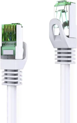 Produktbild von LAN Kabel 2m Cat.6 Patchkabel CAT.6 (FTP) Netzwerkkabel Ethernetkabel Cat5 RJ45 Stecker weiß (1x)