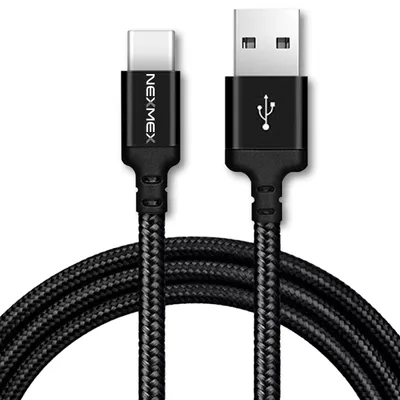 Produktbild von NEXMEX Datenkabel USB Typ C Nylon Schnell Ladekabel 1m Datenkabel Schwarz / Rot