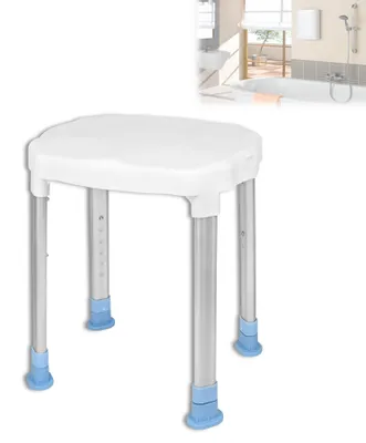 Immagine prodotto di Sgabello per doccia regolabile in altezza - Antiscivolo - Bianco - Portata 150 kg - Per appartamenti e hotel