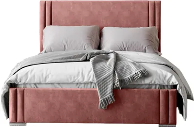 Produktbild von FURMEB24 - LONDON 160 x 200 cm - Boxspringbett mit Bettkasten - Polsterbett mit Holzrahmen - Doppelbett mit h¶her Kopsttze - Rosa