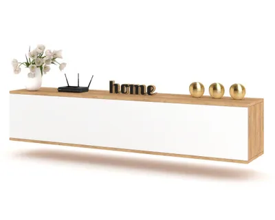 Produktbild von TV-Lowboard Fernsehschrank SIMPLY HÄNGEND Craft Eiche/Weiß Matt 160cm