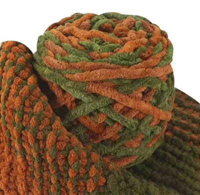 Obrázek produktu pro Příze na háčkování a pletení, 90 g, barva khaki, materiál: polyester/Elastan