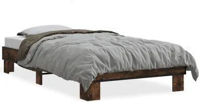 Produktbild von vidaXL Bettgestell Räuchereiche 100x200 cm Holzwerkstoff und Metall