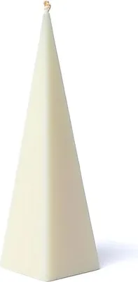 Image de Bougie pyramidale blanc cassé non parfumée -- 21 x 6 cm : commander en ligne