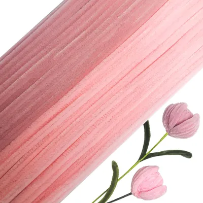 Pfeifenreiniger, 200 Stück, rosa, 300 x 6 mm, Basteldraht für kreatives Basteln