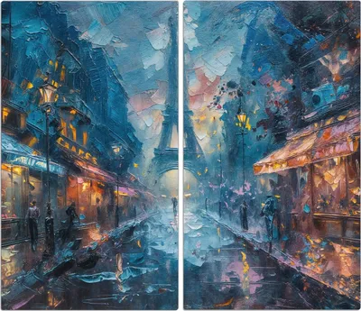 Produktbild von Spritzschutz Herdabdeckplatte Schneidebrett aus Glas Pariser Nacht 2-Teilig (60x52cm)