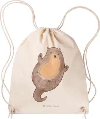 Produktbild von Mr. & Mrs. Panda Jutebeutel Otter Umarmen - Transparent - Geschenk, Seeotter See, Hallo, Gymbag, gut Gelaunt, Beutel, wander rucksack, sporttasche klein, glücklich