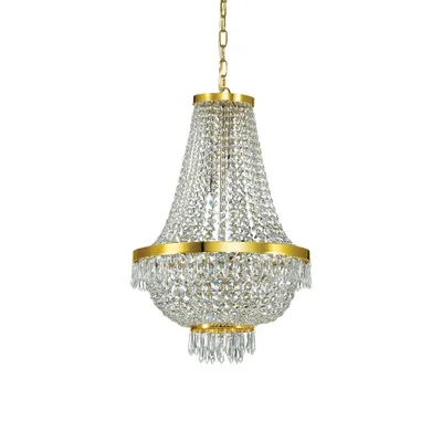 Produktbild von Caesar Classic Kronleuchter Metall-Kristall Gold 9 Lichter G9 3W 3000K Warmes Licht