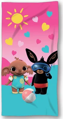 Image de FARO Bunny Bing serviette de plage Coton - éponge, 70/140 cm