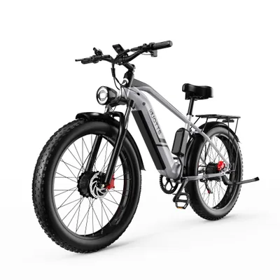 Productafbeelding van F26: Elektrische mountainbike voor volwassenen, 26 inch, geschikt voor elk terrein, met dubbele motor, 48V 20Ah, aluminium frame, IPX4-bescherming, beschermkap voor de versnellingsbak, 130 Nm