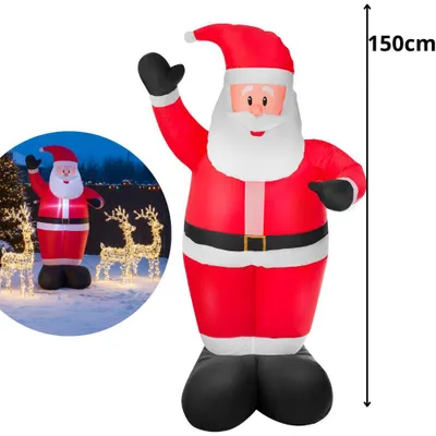 Produktbild von Weihnachtsmann aufblasbar LED beleuchtet 150 cm Santa Gartendeko Weihnachtsdeko