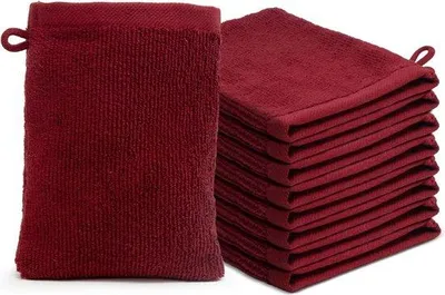 Produktbild von Weiches  es Baumwollwaschlappen-Set - 100% Premium Baumwolle - sehr weich und absorbent - rot - 10 Stück Erwachsenengröße 15x20cm
