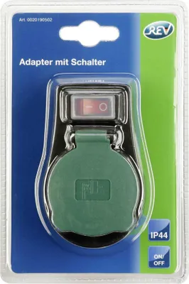 Produktbild von REV Adapter mit Schalter IP44 schwarz-grün